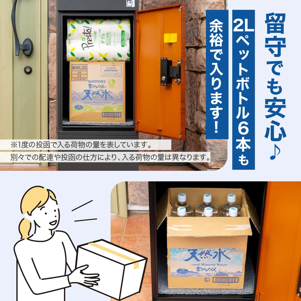 2リットルのペットボトル6本も余裕で入ります！