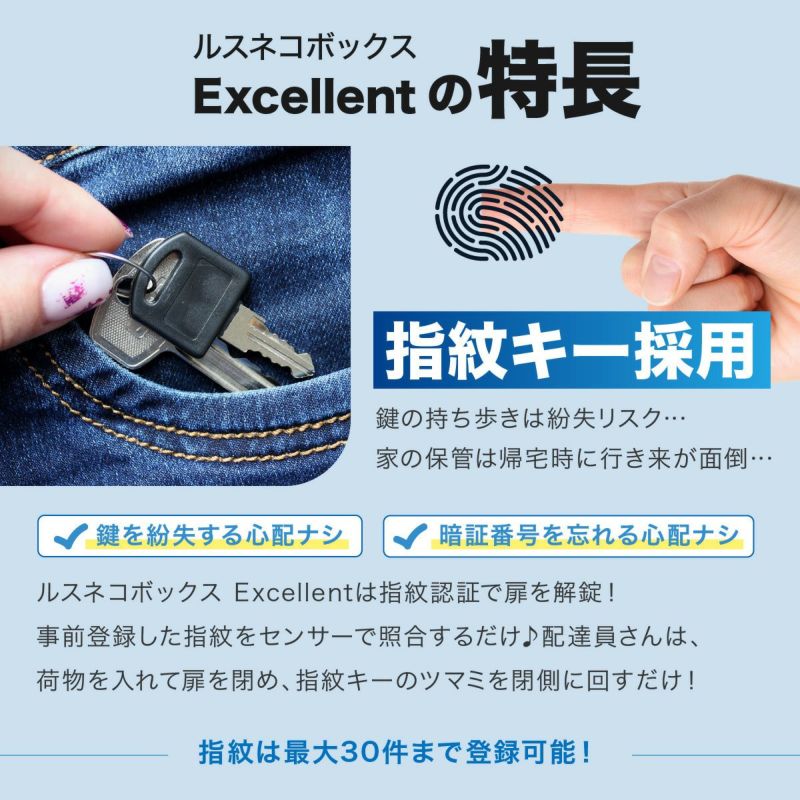 ポスト付き 大容量宅配ボックス ルスネコボックス Excellent